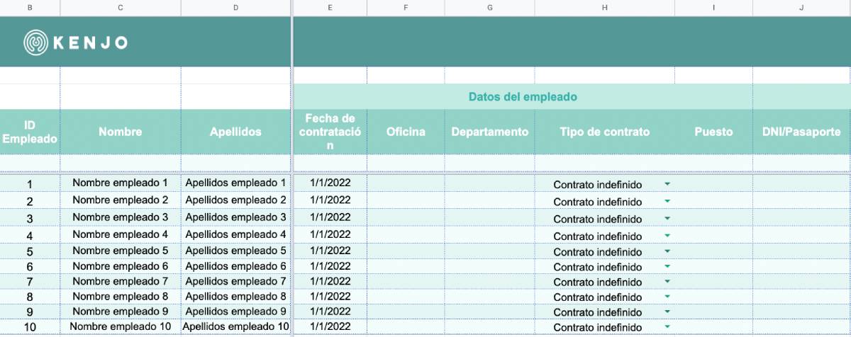 Plantilla Base De Datos De Empleados En Excel 9655